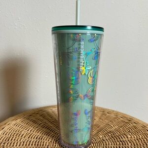 Starbucks Holiday 2022‎ Venti Mint Silver Winter woodland Tumbler Cup Metallic